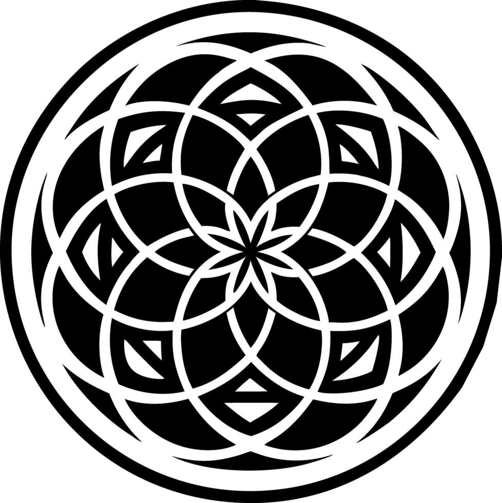 Seed life symbol icon in filled style vector