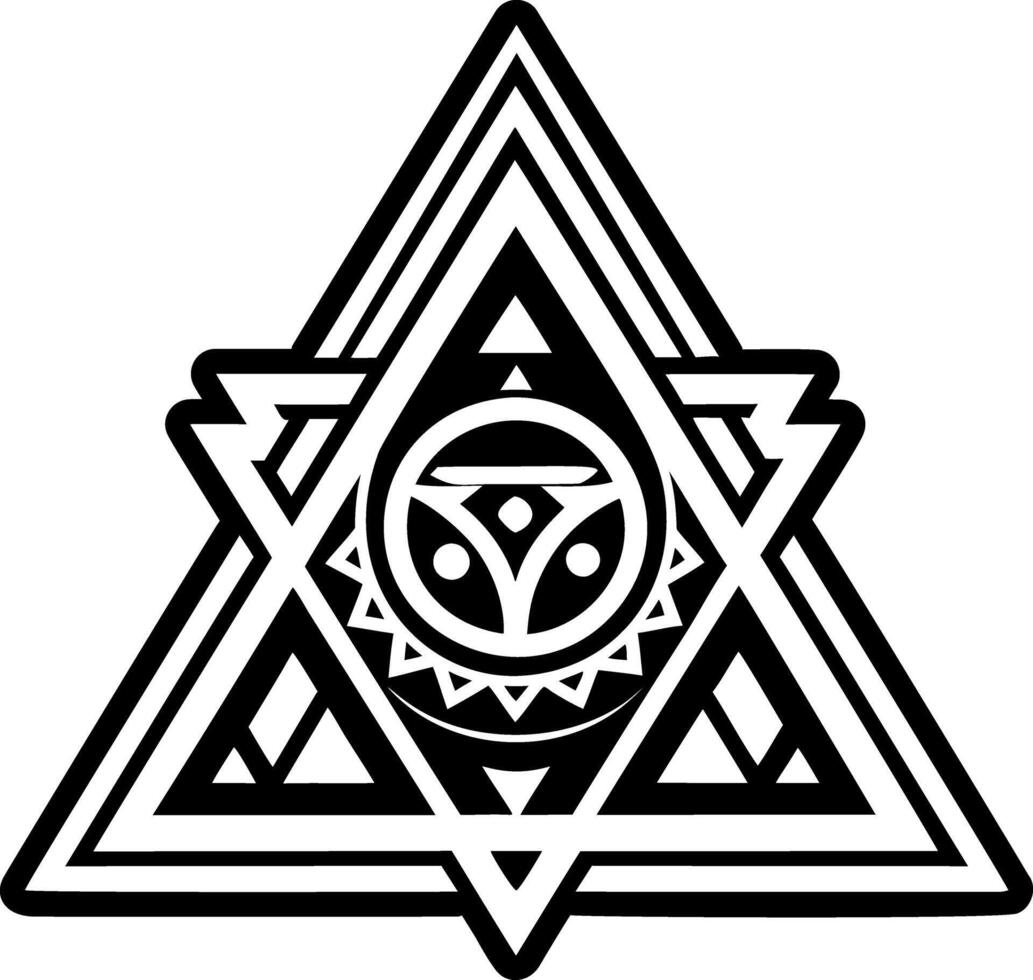 Esoteric triangles icon in glyph style vector