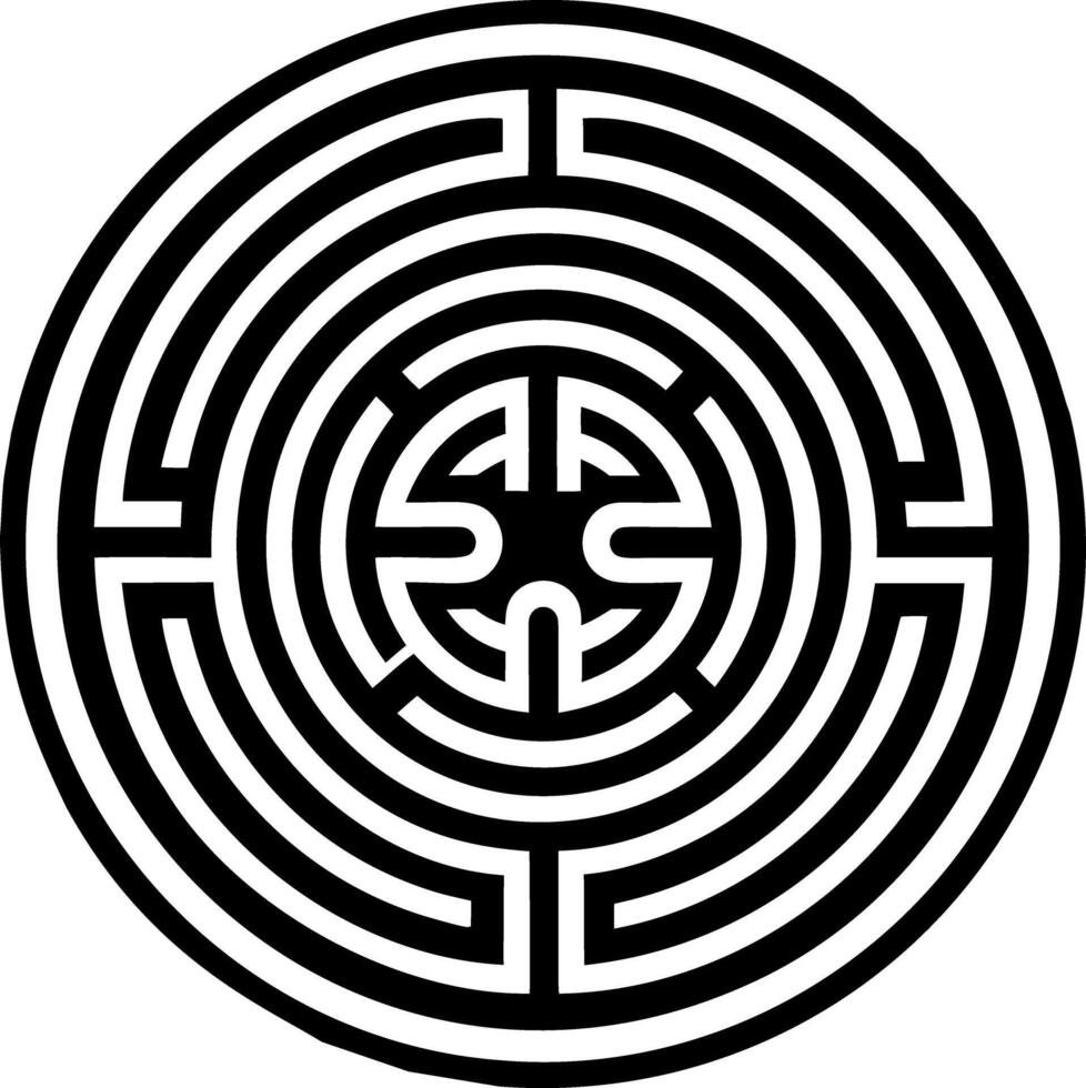 A glyph style icon of greek labyrinth symbol vector