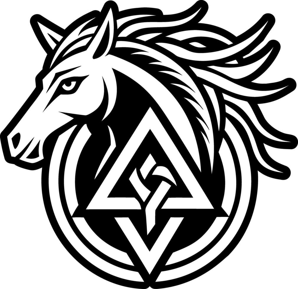A glyph style of horse symbol vector