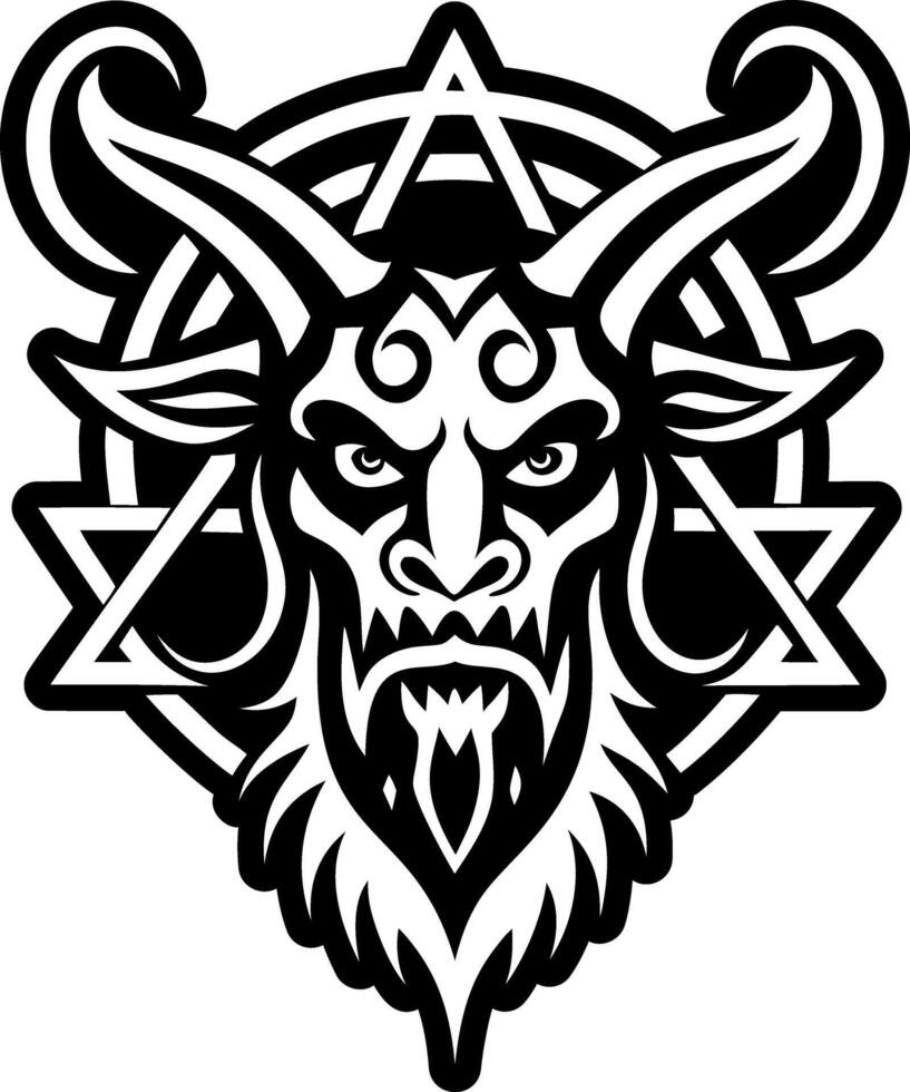 A glyph style icon of demon tattoo symbol vector