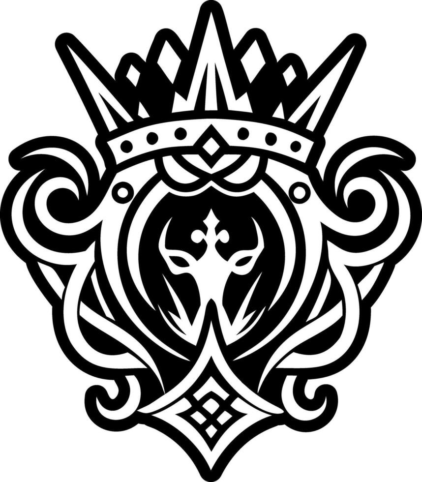 A filled style icon of crown tattoo symbol vector