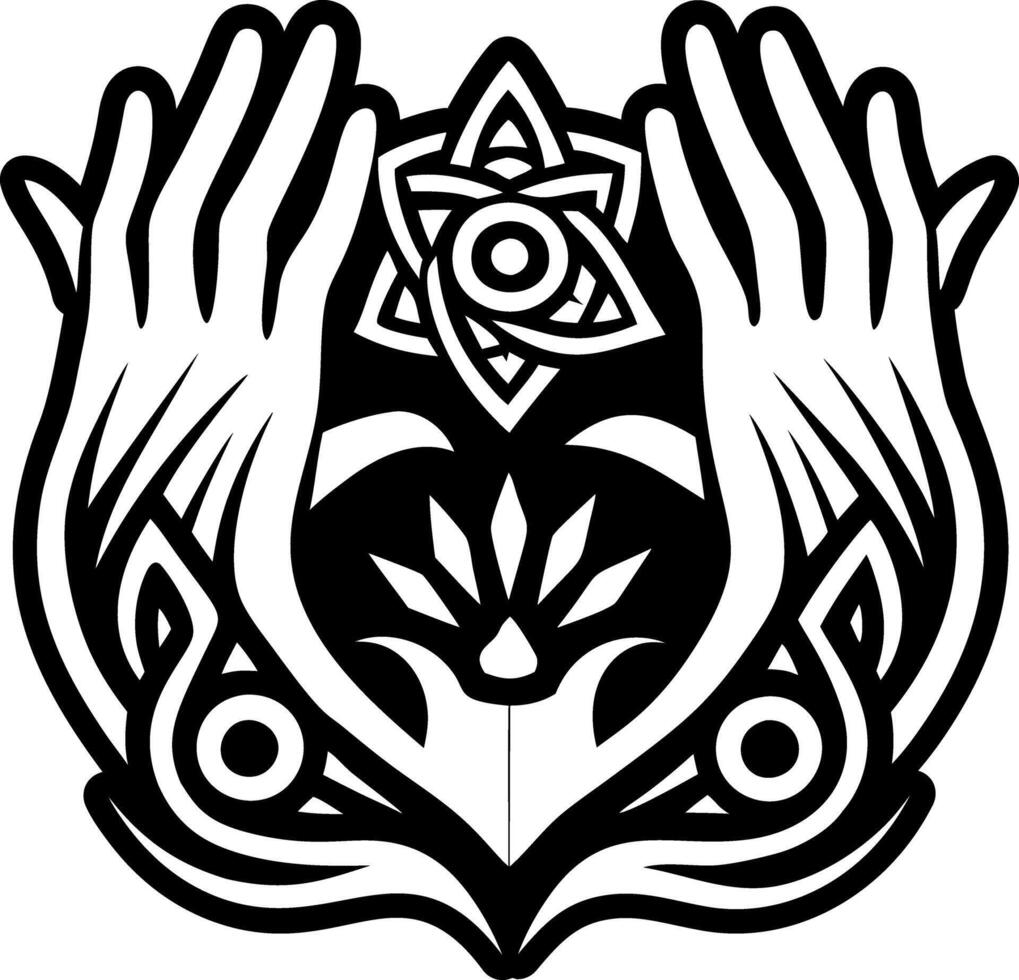 Gebo hands icon in glyph style vector