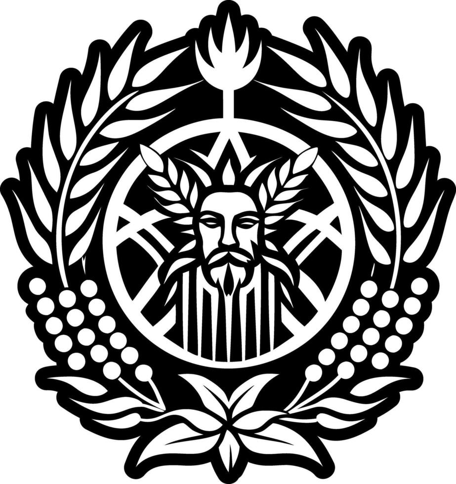 A solid style icon of harvest god symbol vector