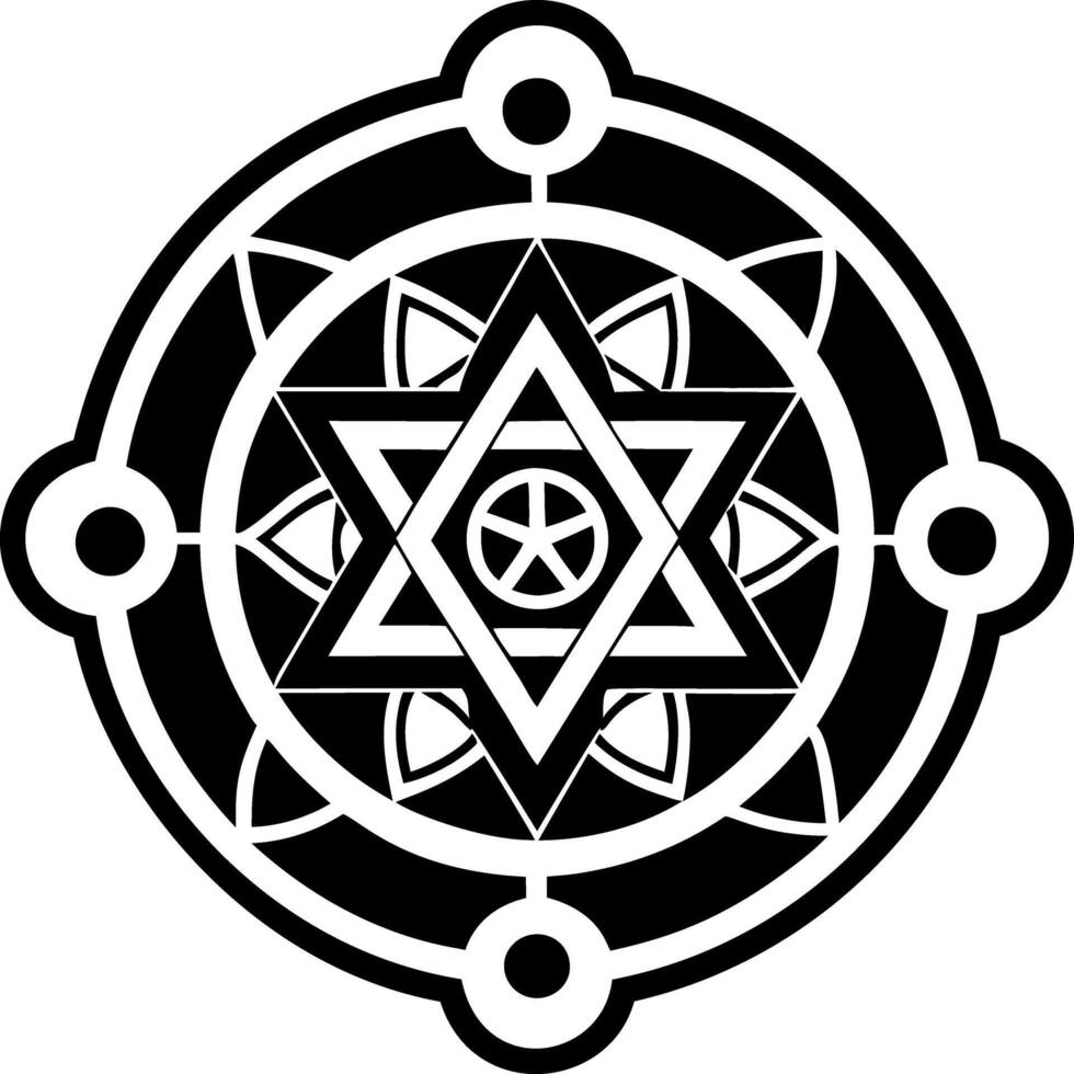A filled style icon of sacred geometry symbol vector