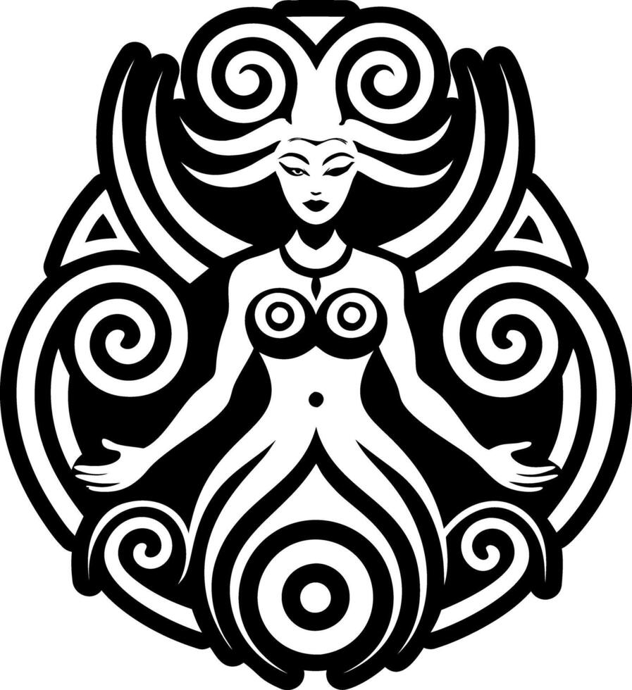 Goddess spiral icon in solid style vector