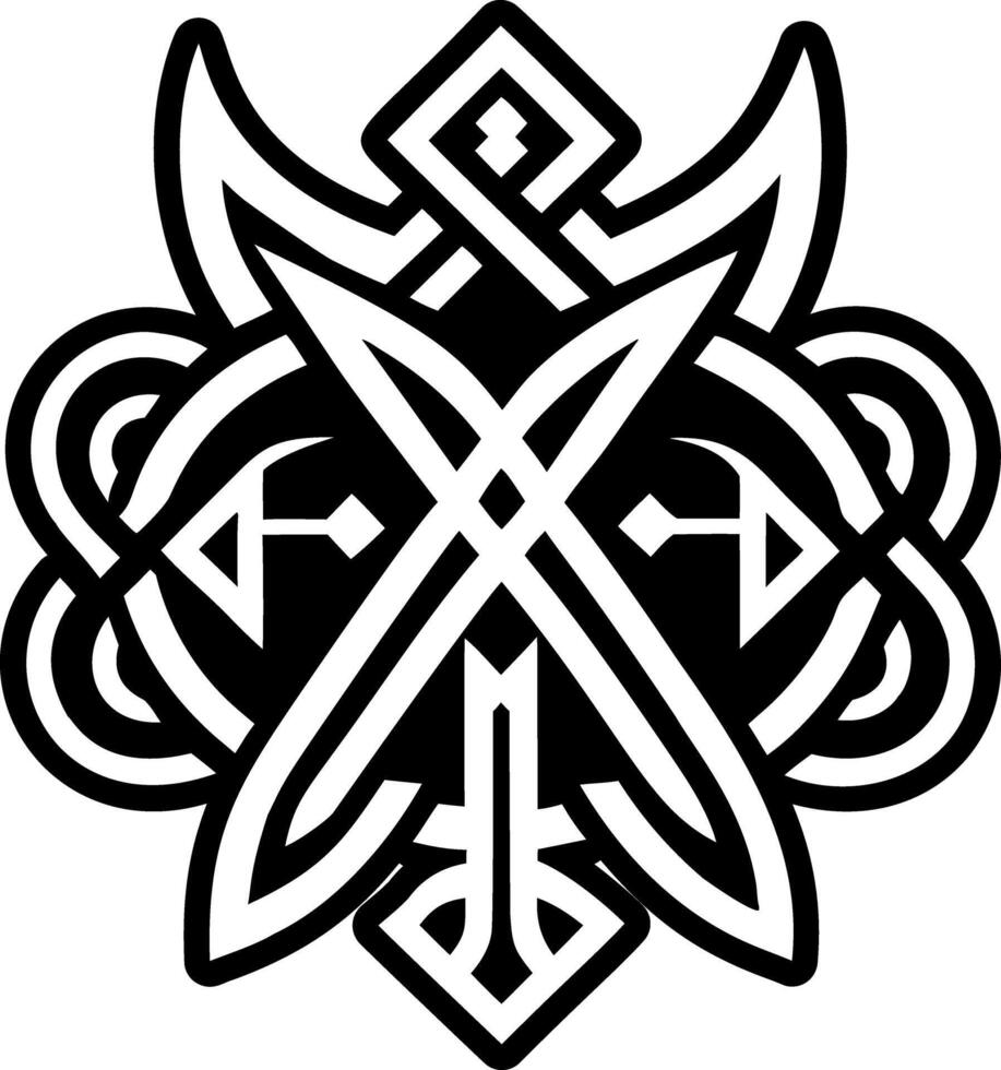 A filled style icon of ansuz symbol vector