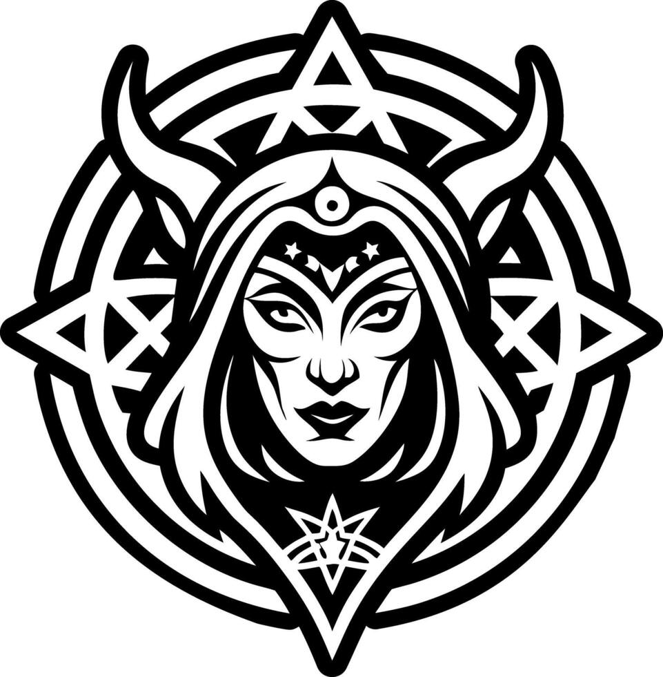 A filled style icon of crone witch symbol vector