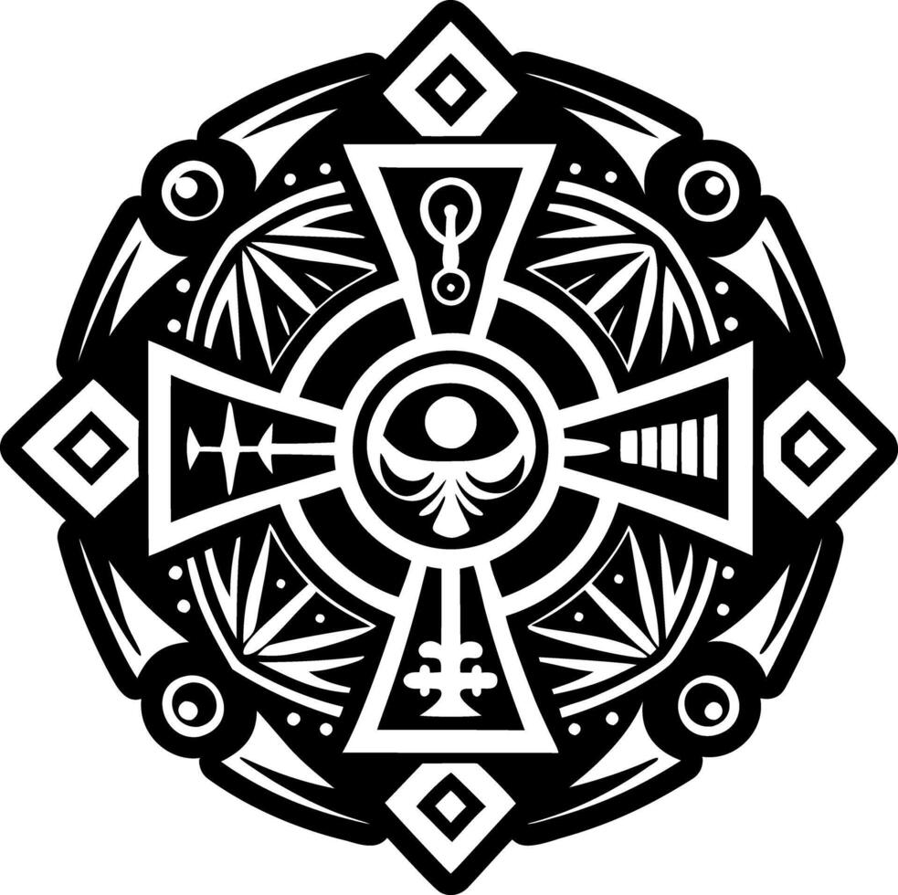 Cross tattoo icon in glyph style vector