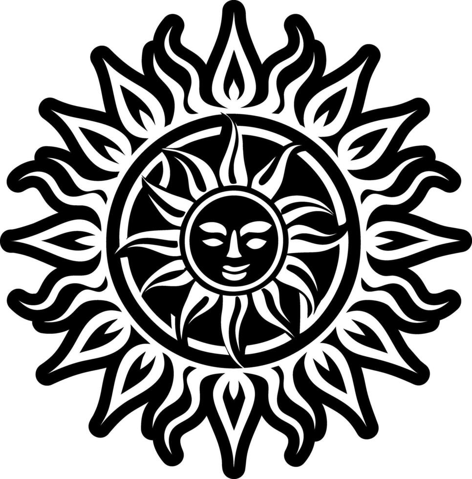 A solid style icon of black sun symbol vector