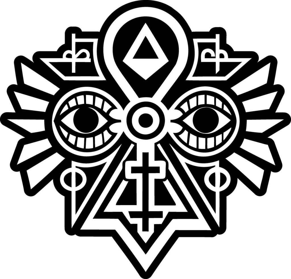 A solid style icon of hieroglyphics pagan symbol vector