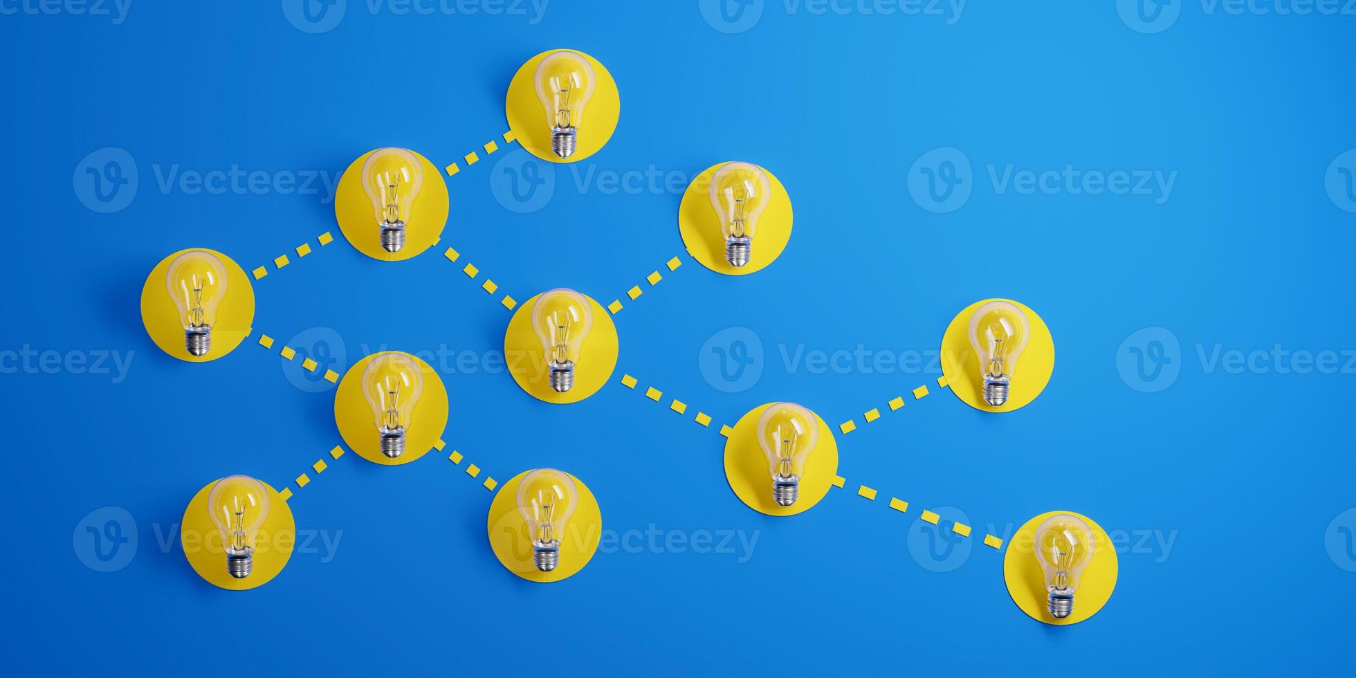 Connected Lightbulbs Representing Idea Sharing and Networking Description Copy Edit photo