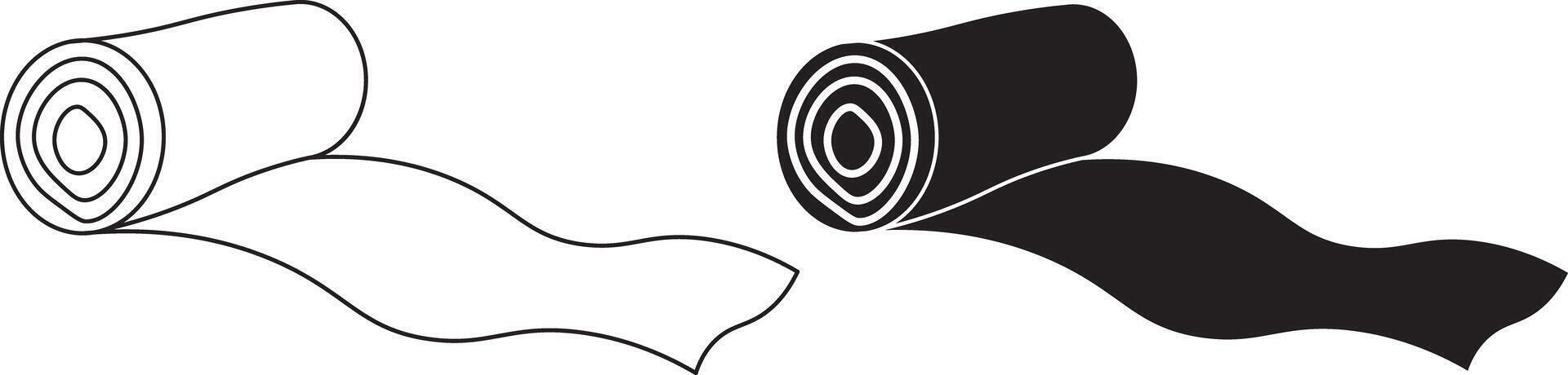 outline silhouette bandage roll icon set vector
