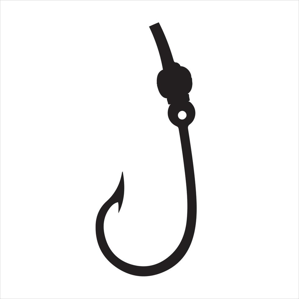 fishing hook silhouette white background vector