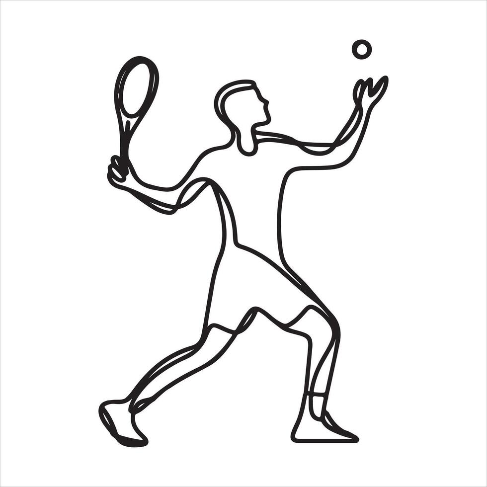 Single one line One continuous single drawing line art flat doodle sport silhouette white background vector