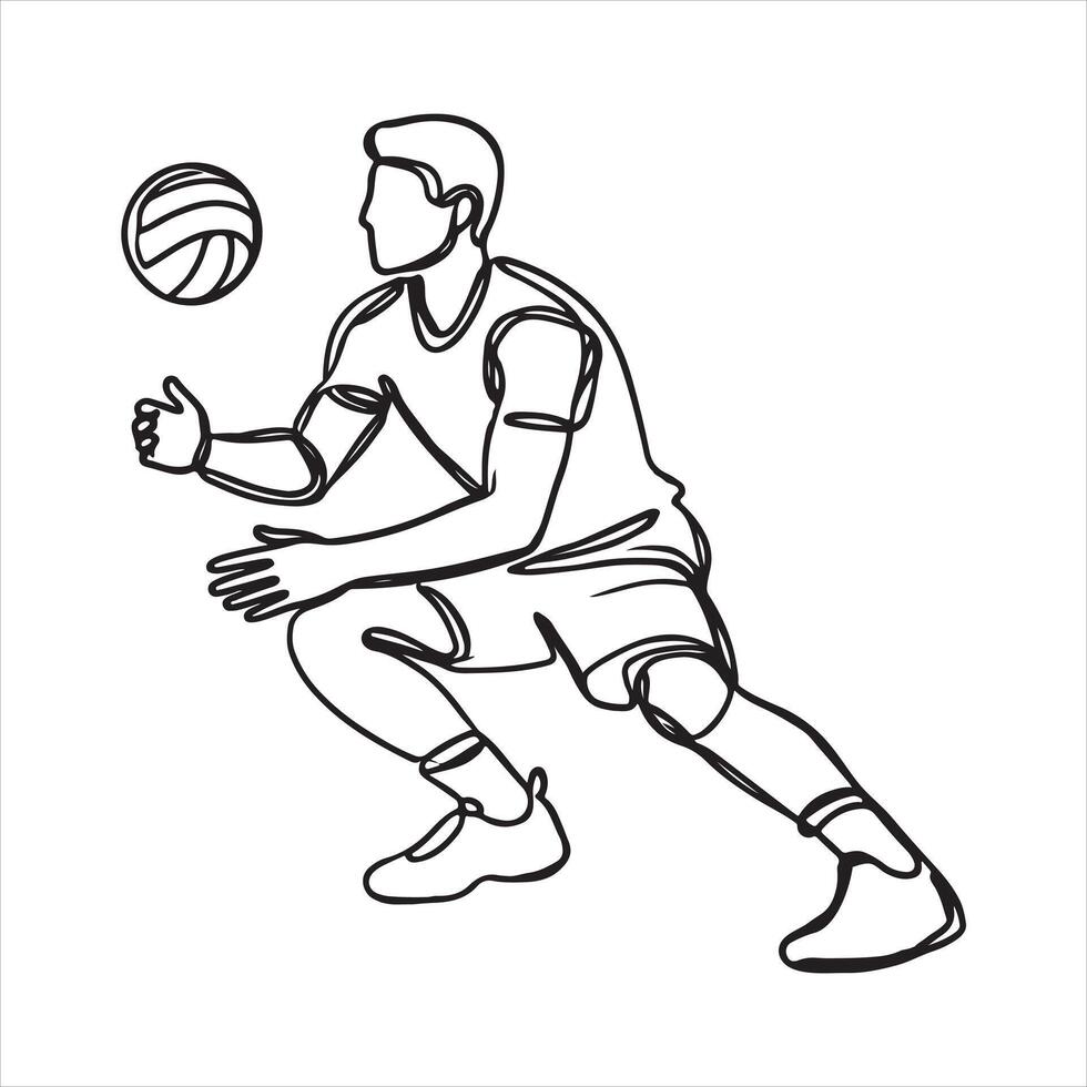 Single one line One continuous single drawing line art flat doodle sport black silhouette on white background vector