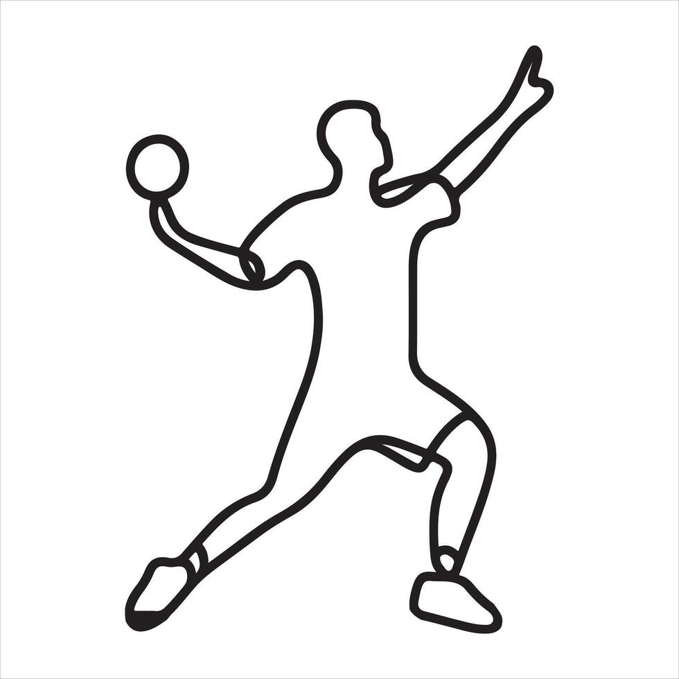 one line One continuous single drawing line art flat doodle sport silhouette on white background vector