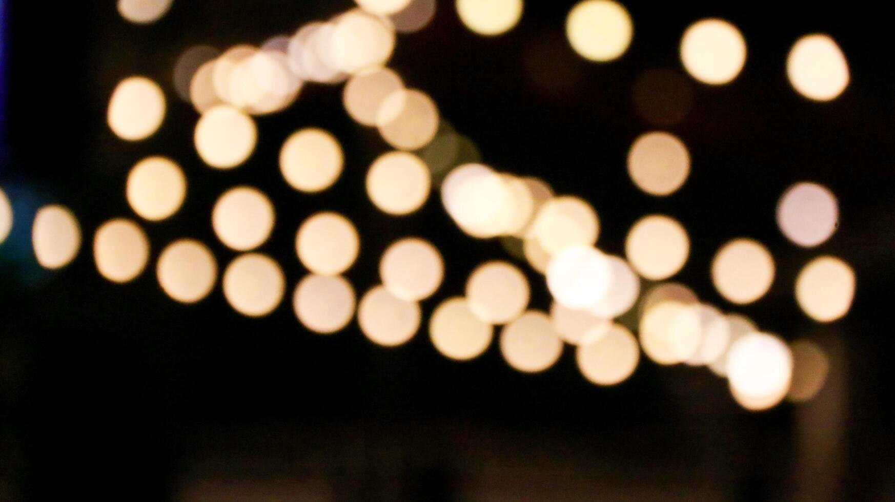 Mesmerizing bokeh effect created by out of focus lights glowing beautifully against dark background. photo
