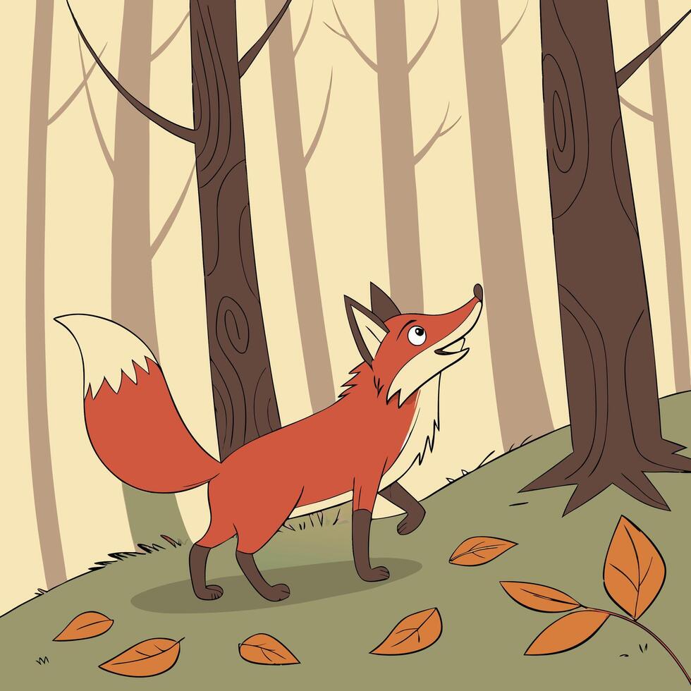 The illustration of fox animal vector