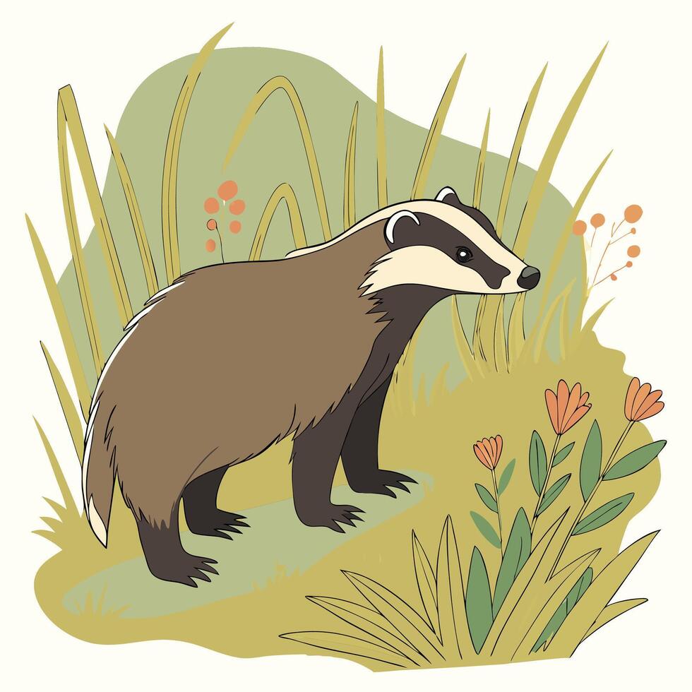 Illustration of badger animal vector