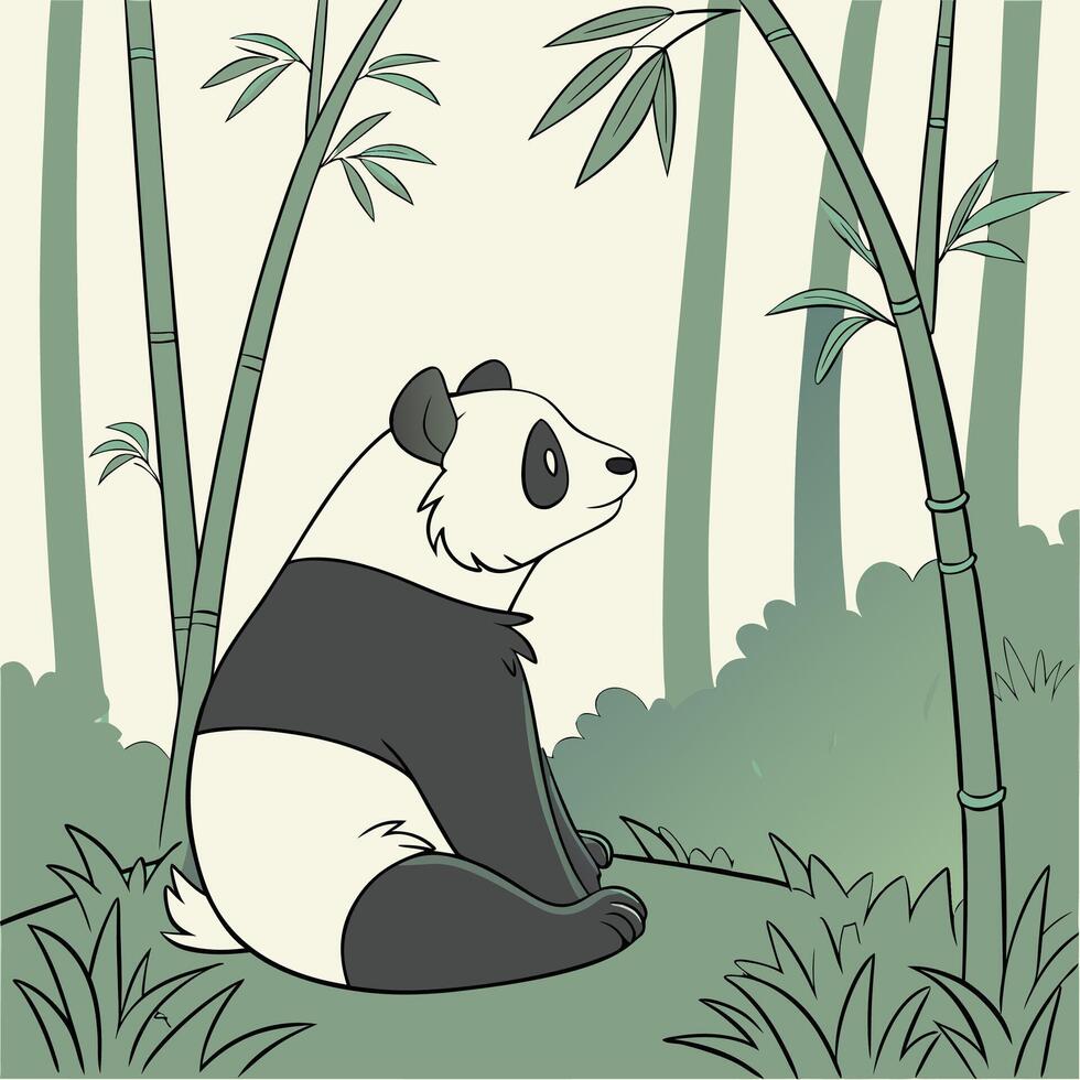 Illustration of panda animal vector