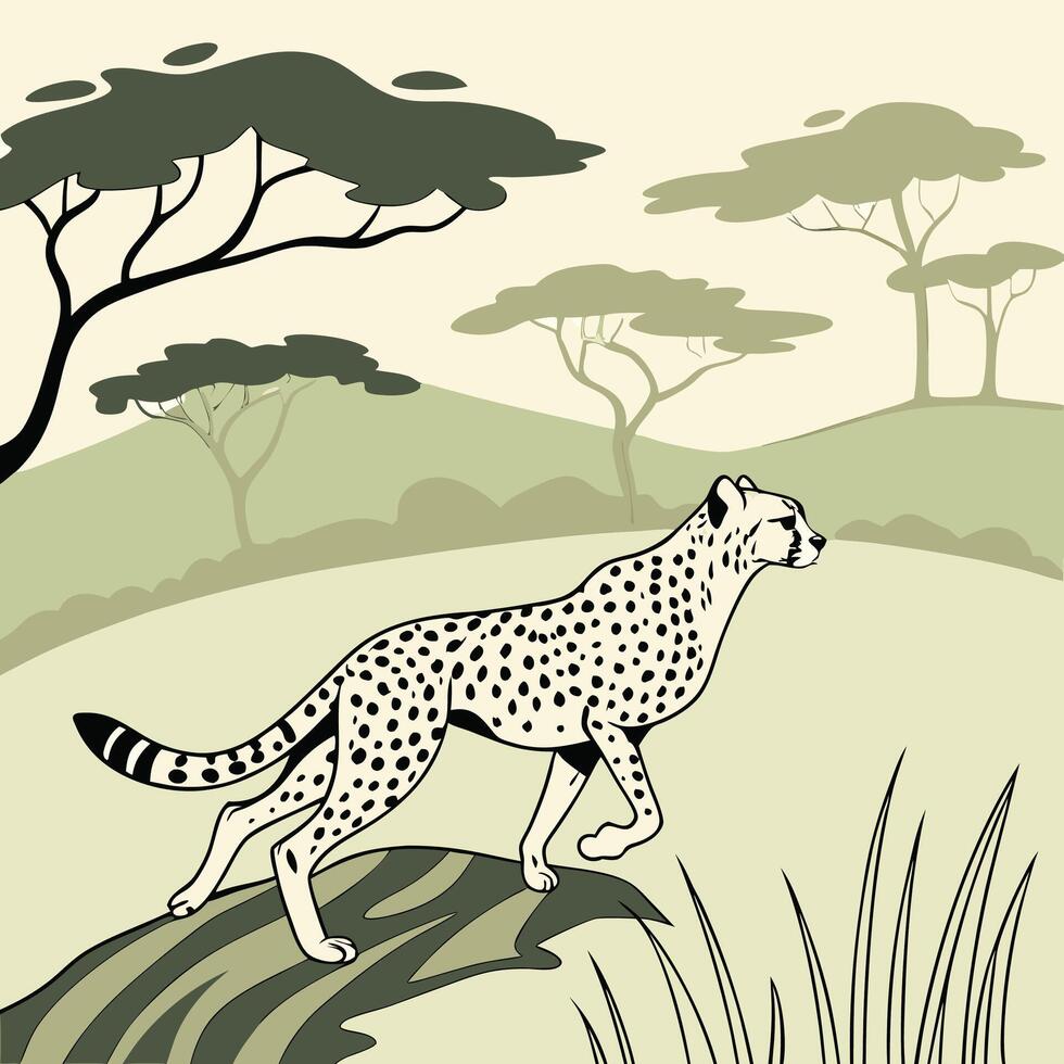 The illustration of cheetah animal vector