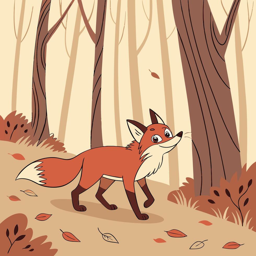 Illustration of fox animal vector