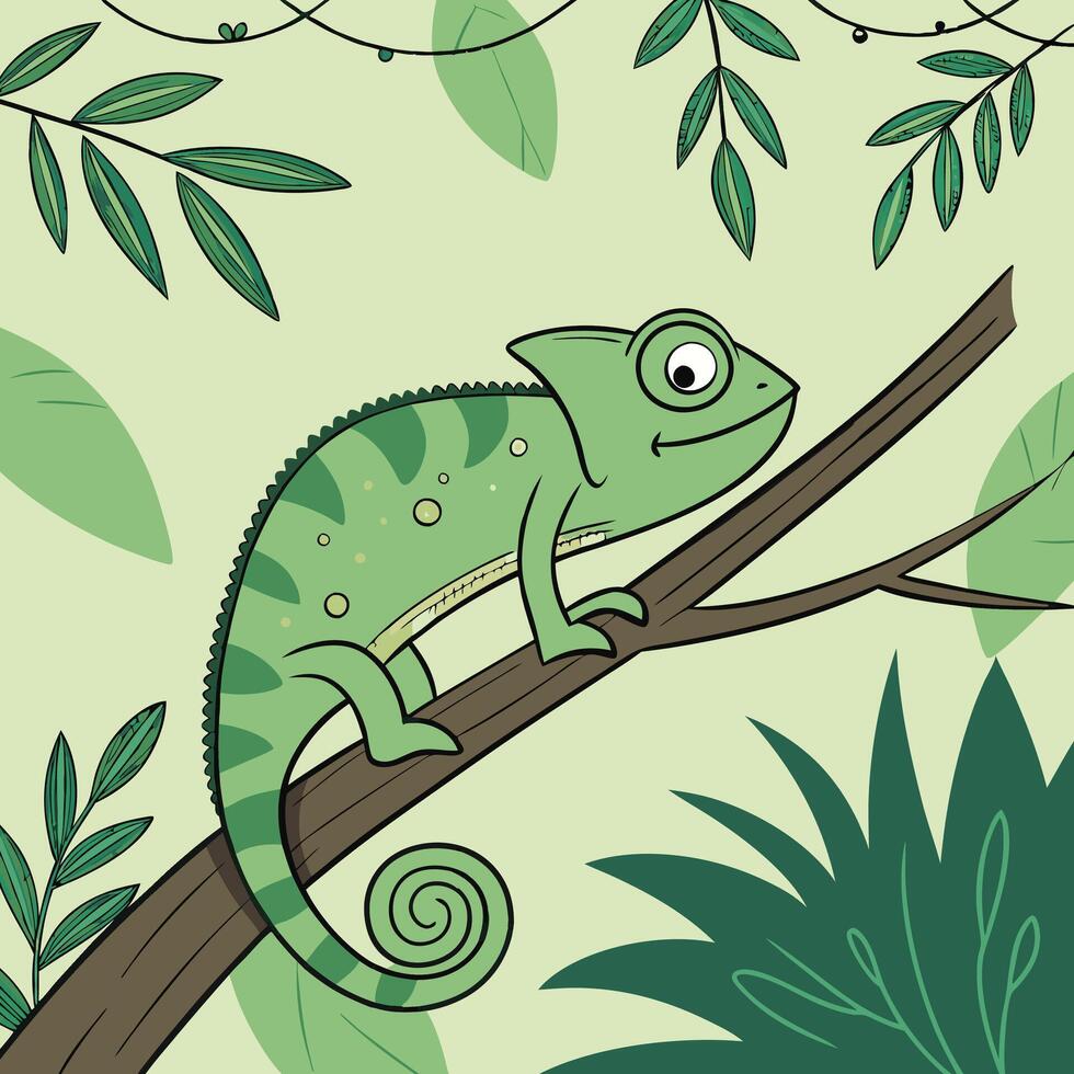 The illustration of chameleon animal vector