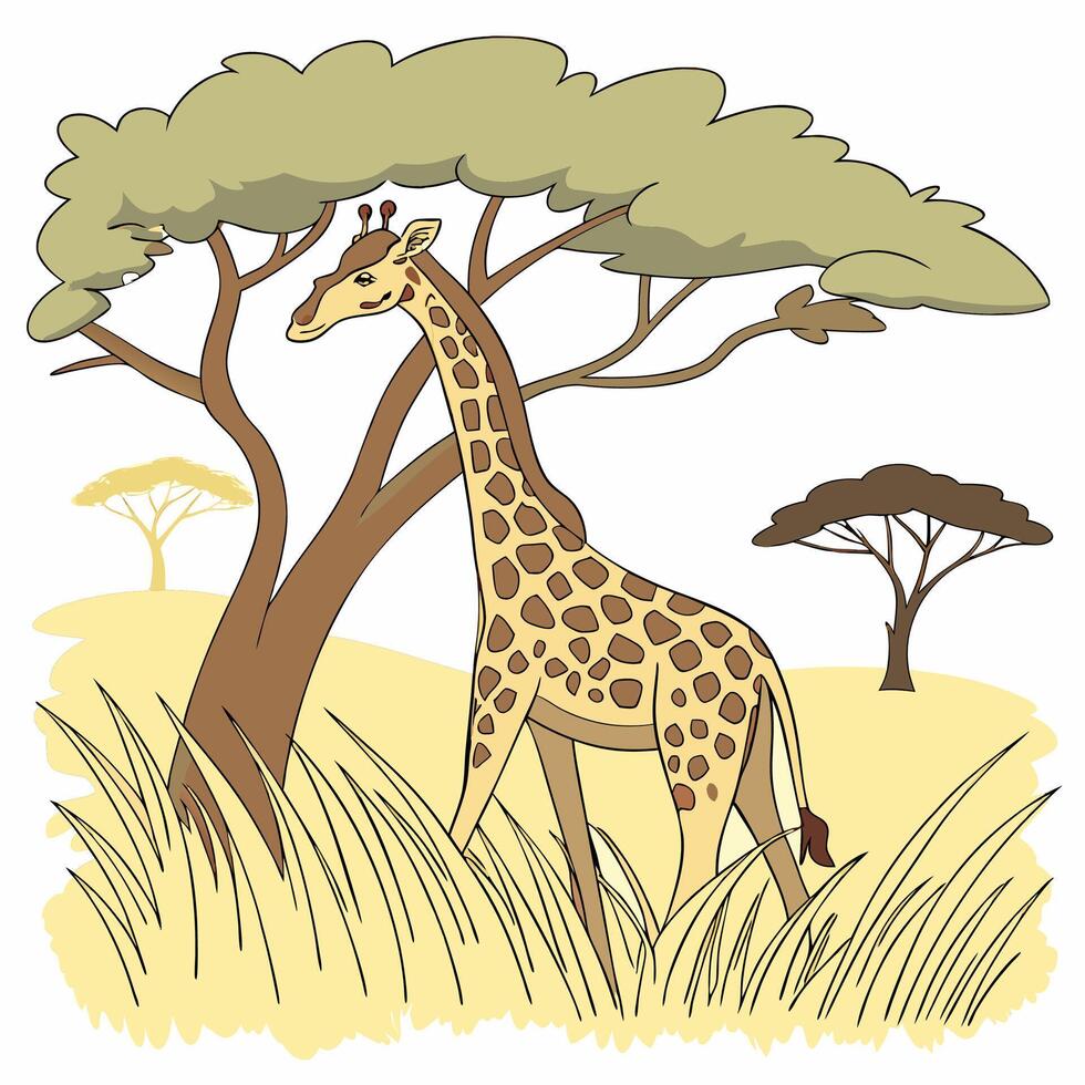 Illustration of giraffe animal vector
