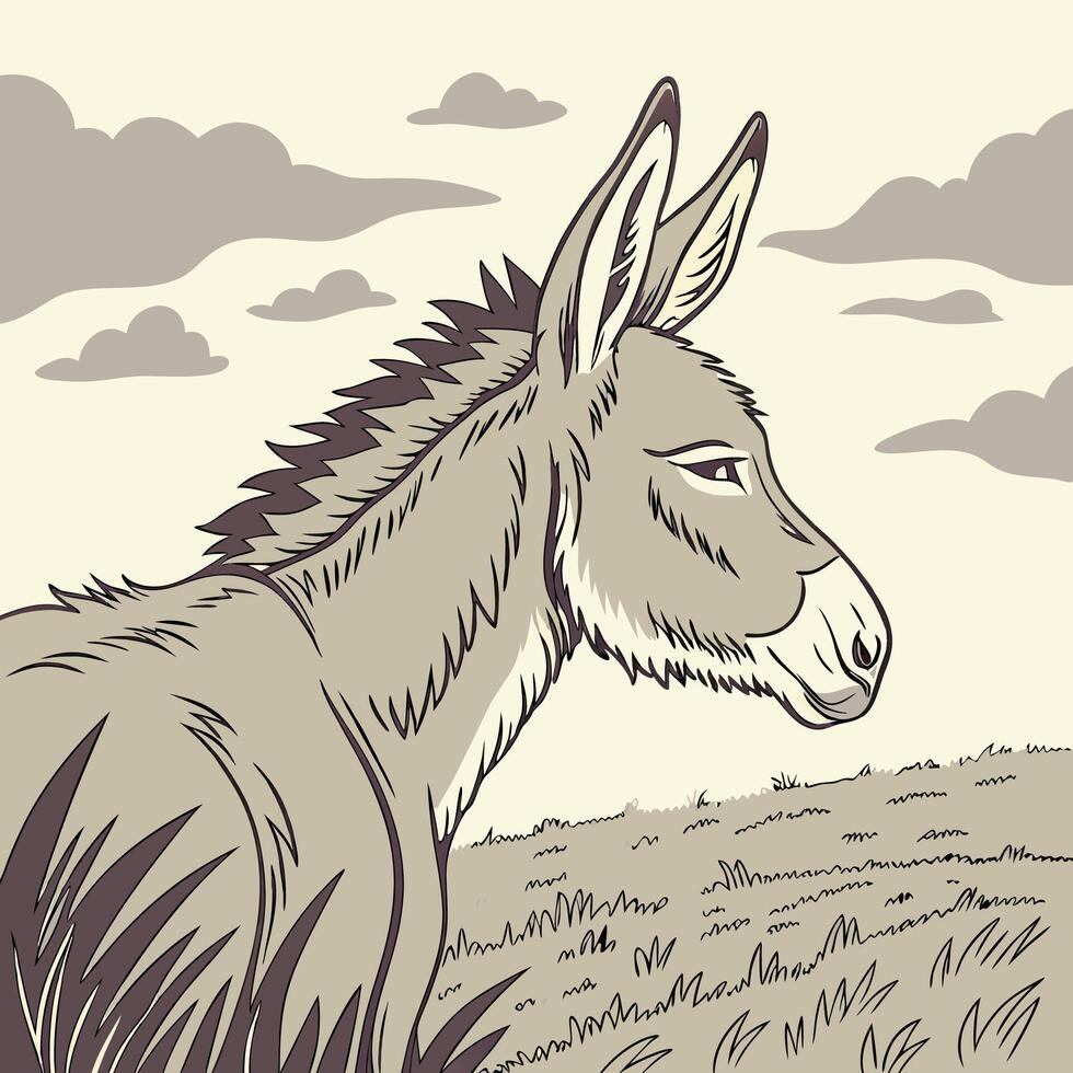 The illustration of donkey animal vector