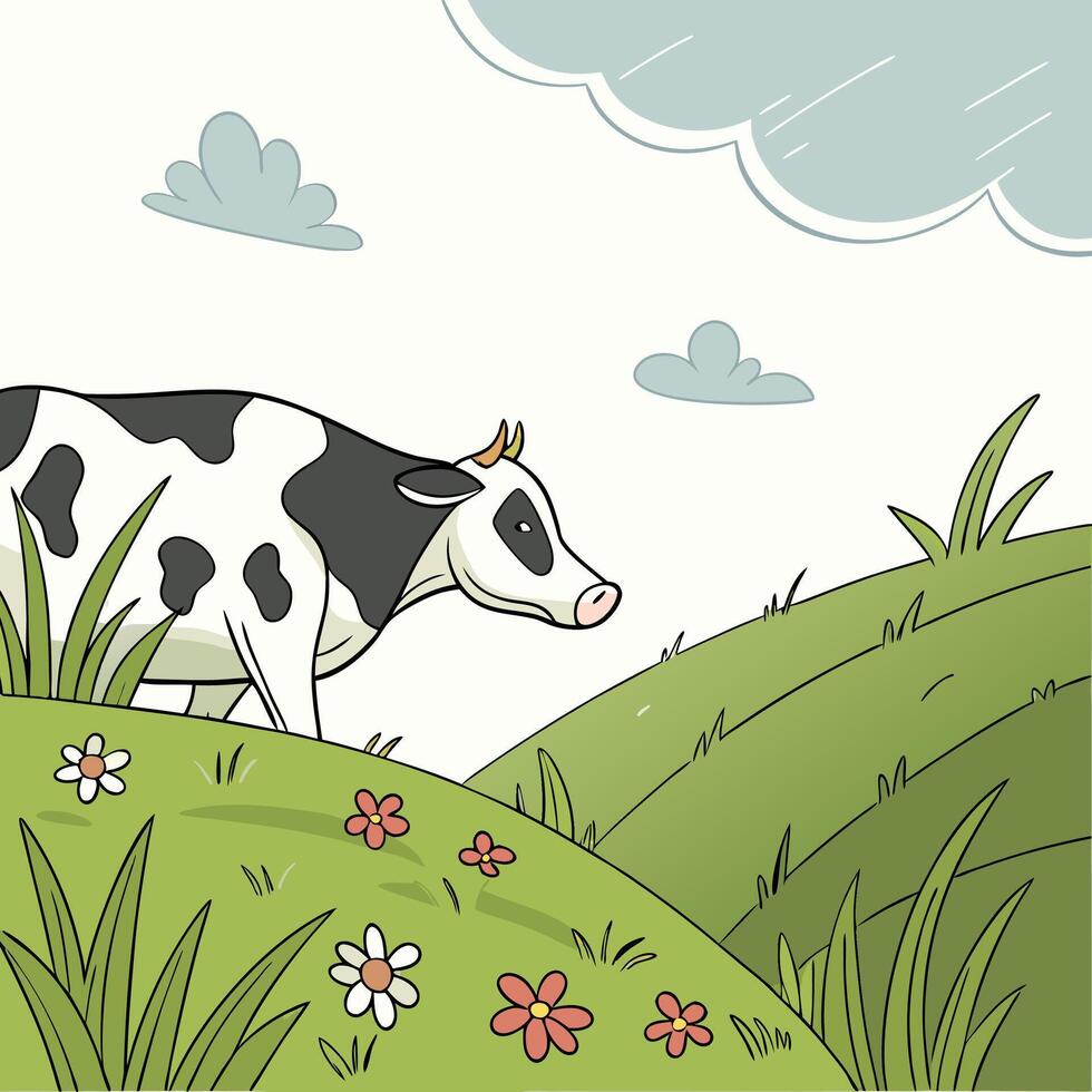 The illustration of cow animal vector