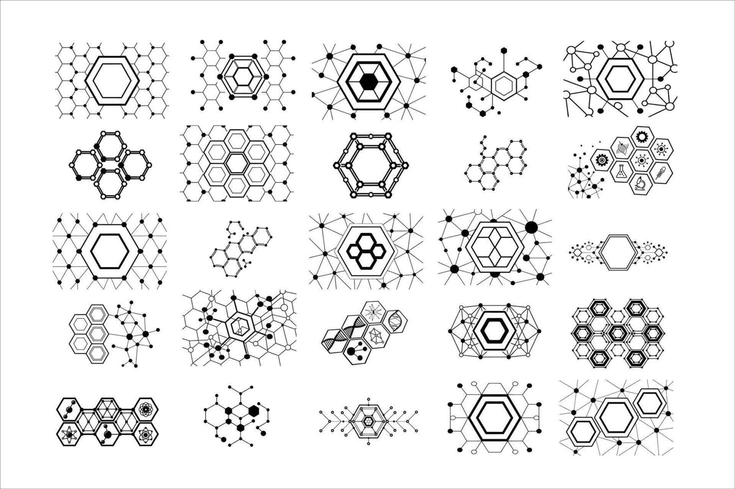 Hexagonal Molecular Technology Abstract Background vector