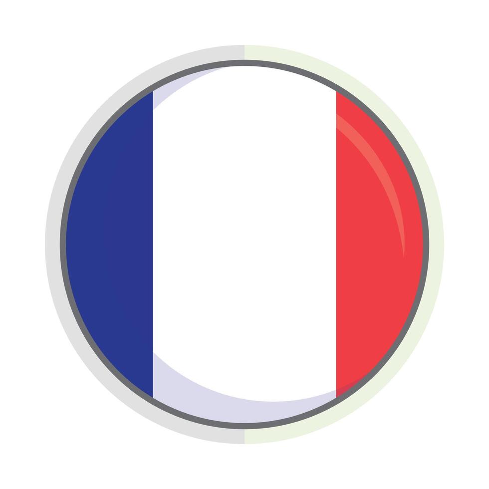 France national flag Shield round Badge vector