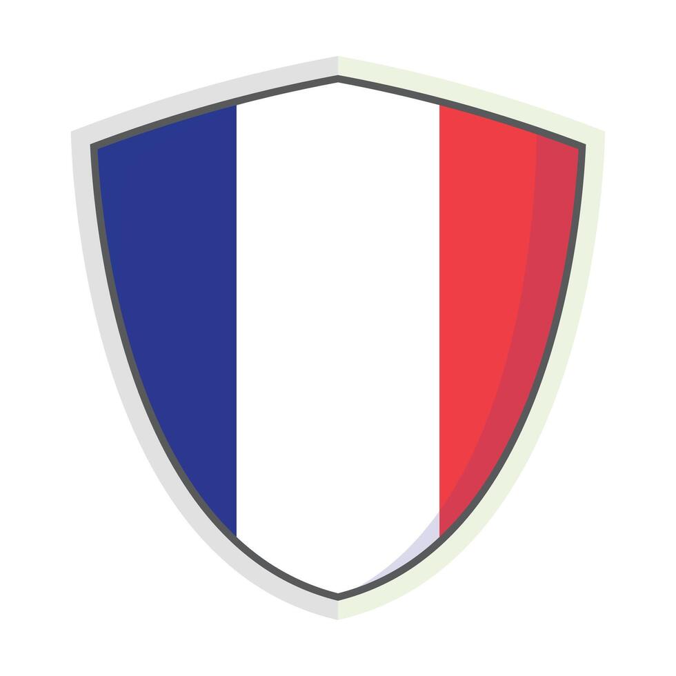 France national flag Shield Badge design vector