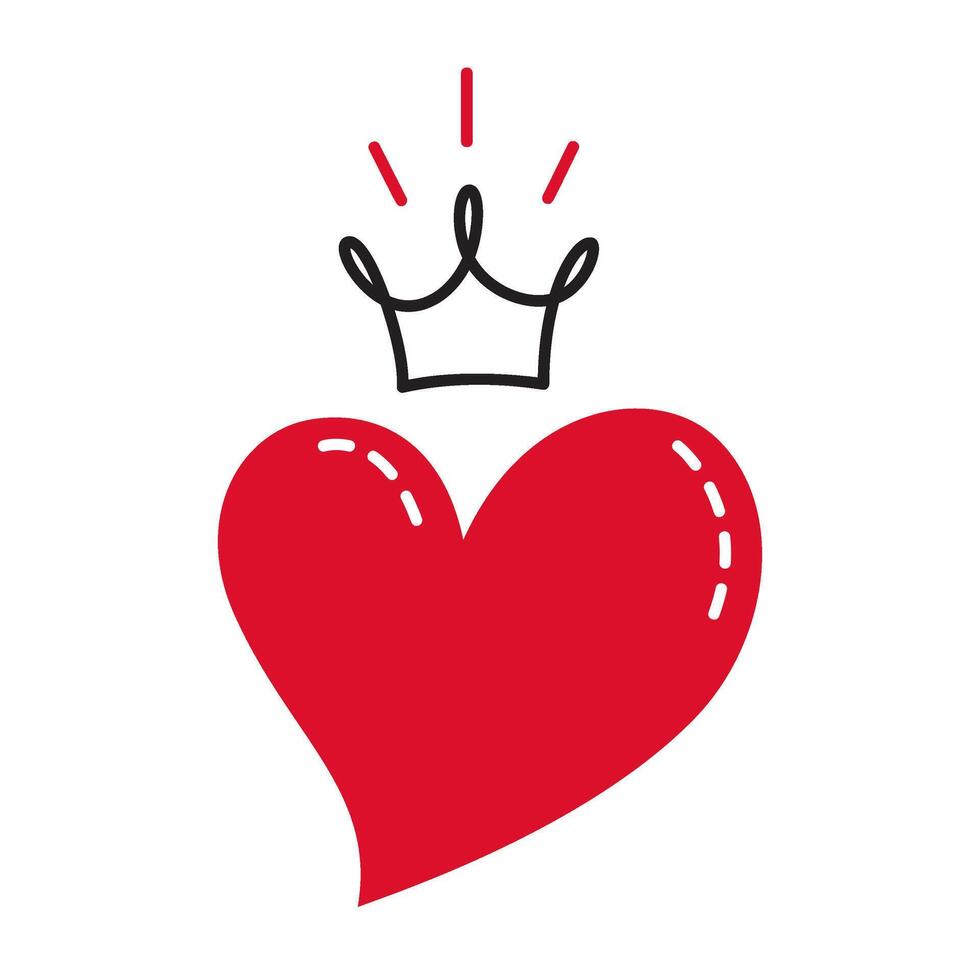 heart with crown vector