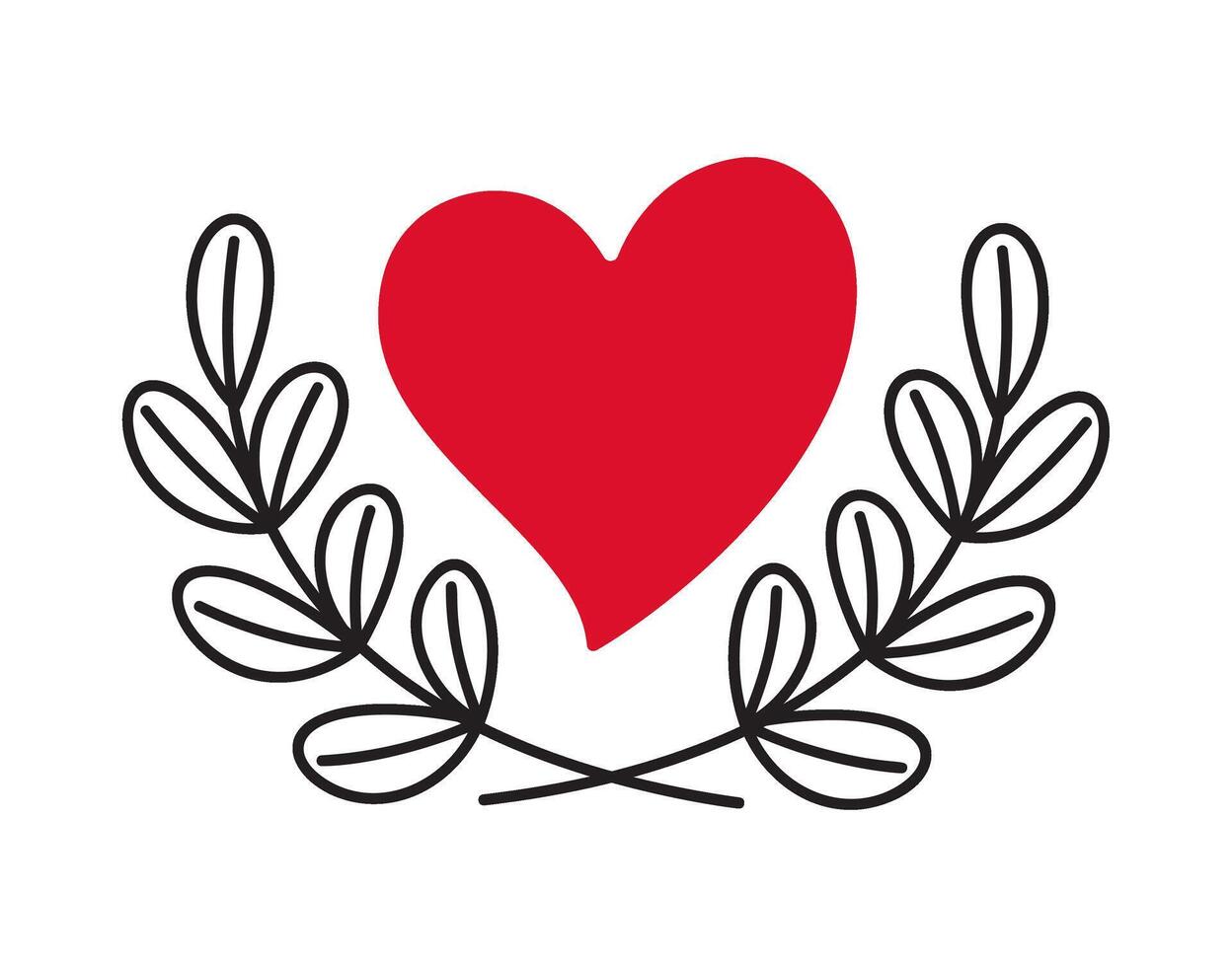 heart in a laurel wreath vector