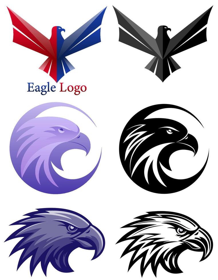 eagle logo creative and original for your business or company set logotype illustration isolated on white background vector