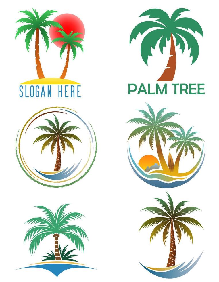 palm tree tropical logo for your business logotype illustration isolated onwhite background vector