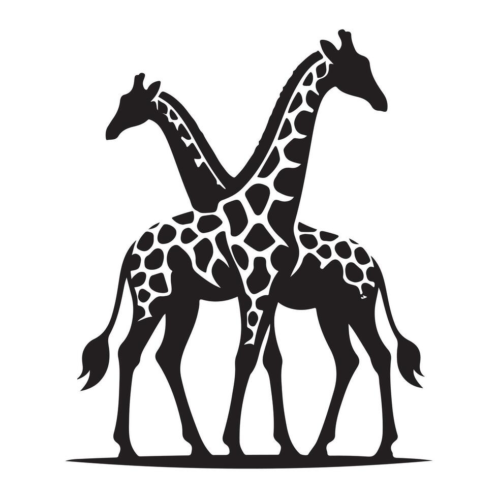 Giraffe silhouette graphic image of an animal vector