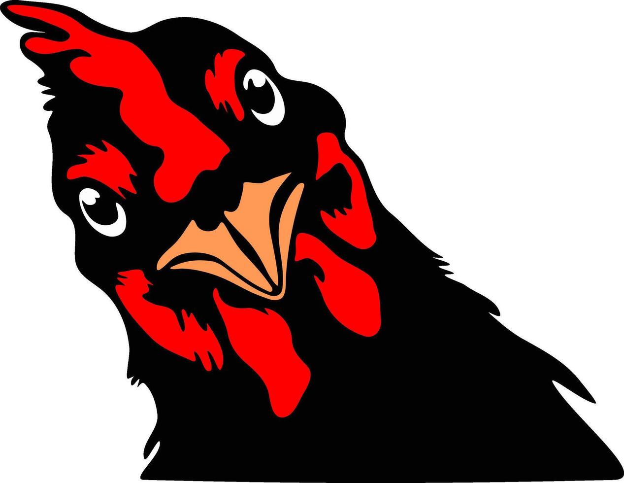 Angry Chicken Head Illustration vector