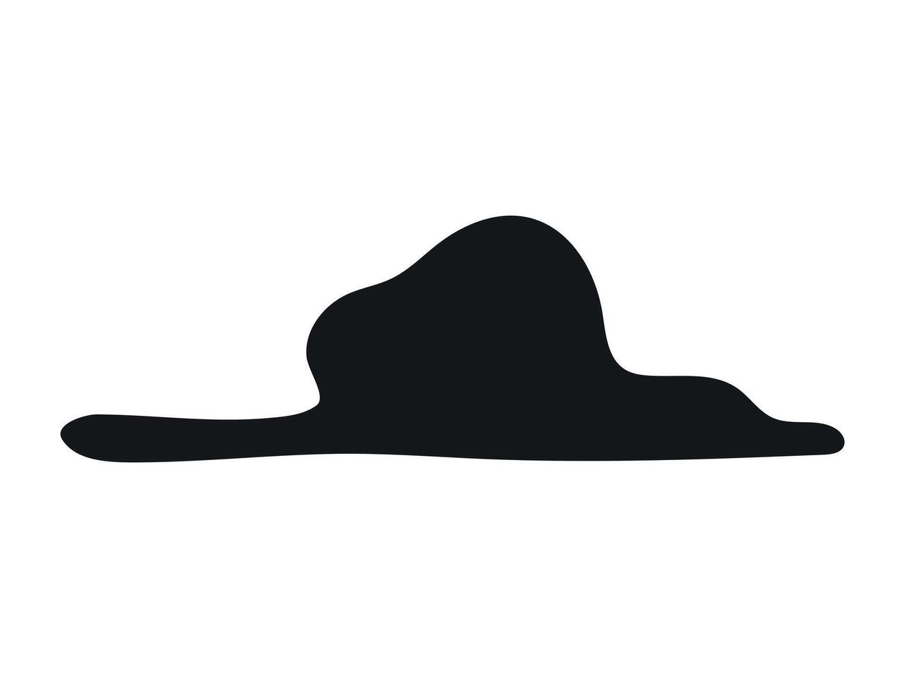 Black Silhouette of a Cloud Isolated on White Background. Concept of Weather Art, Minimalist Style, Graphic Illustration, Nature Design Element vector