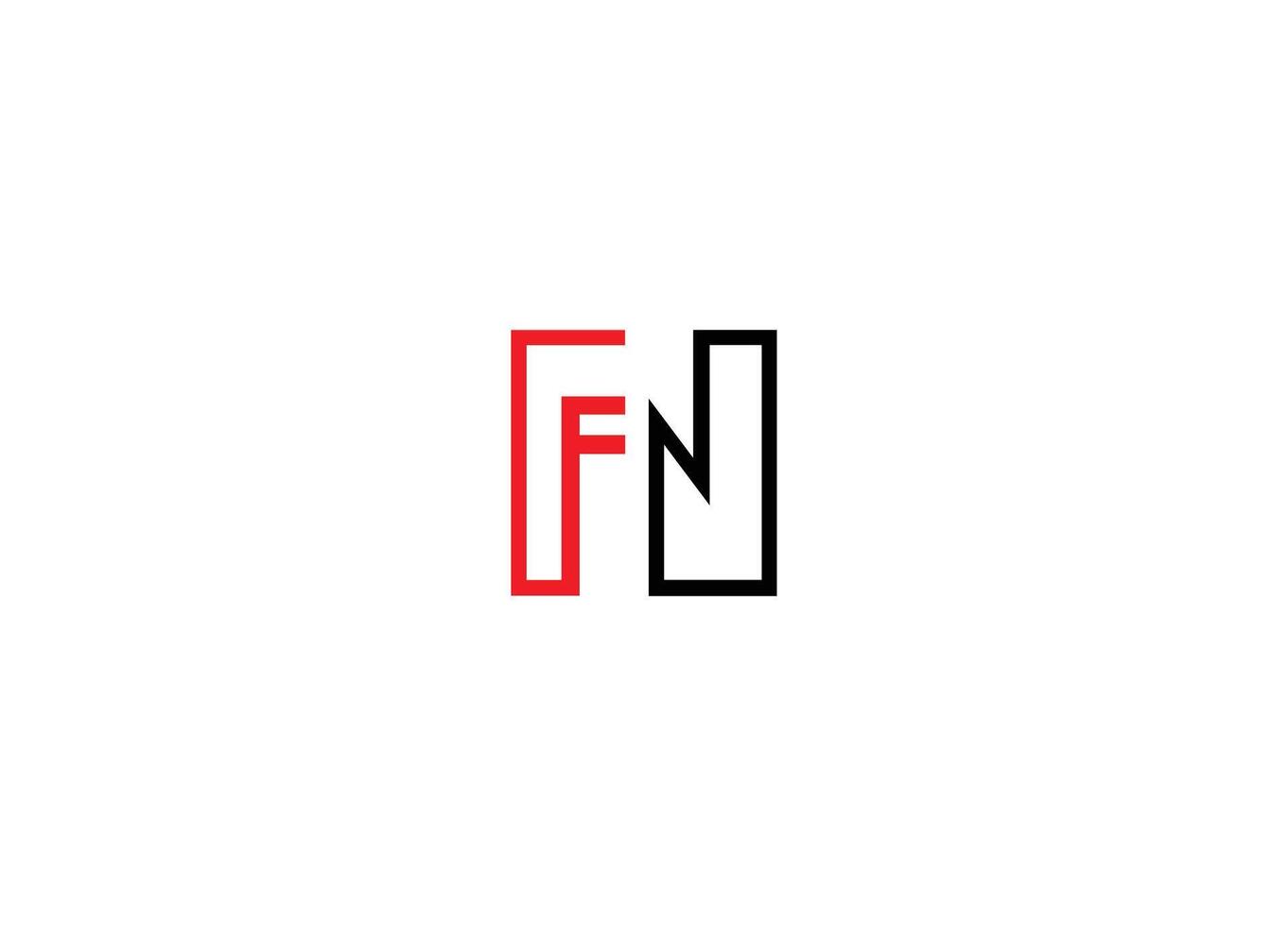 Alphabet letters or Initials. Monogram logo FN, F N vector