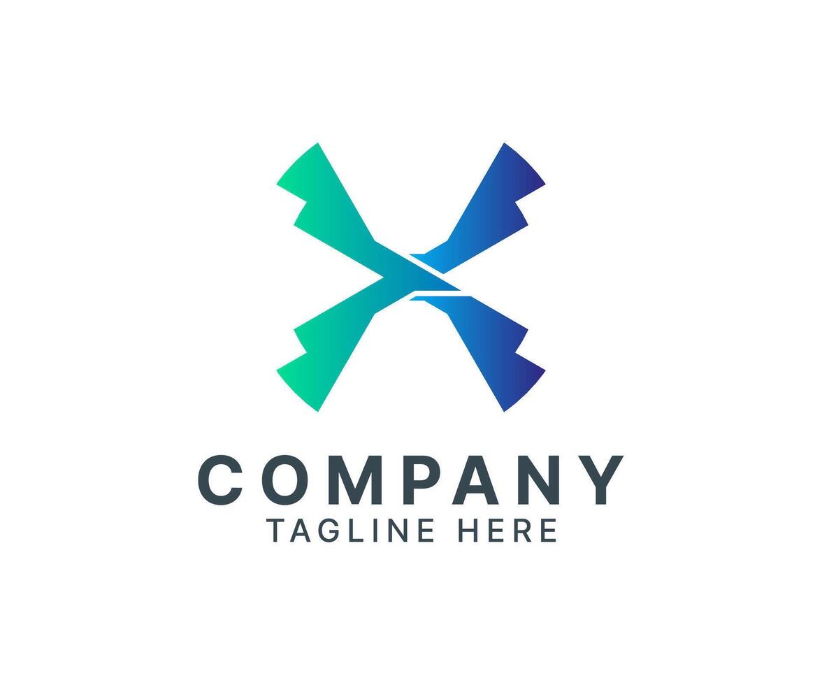 Abstract X logo template design. vector