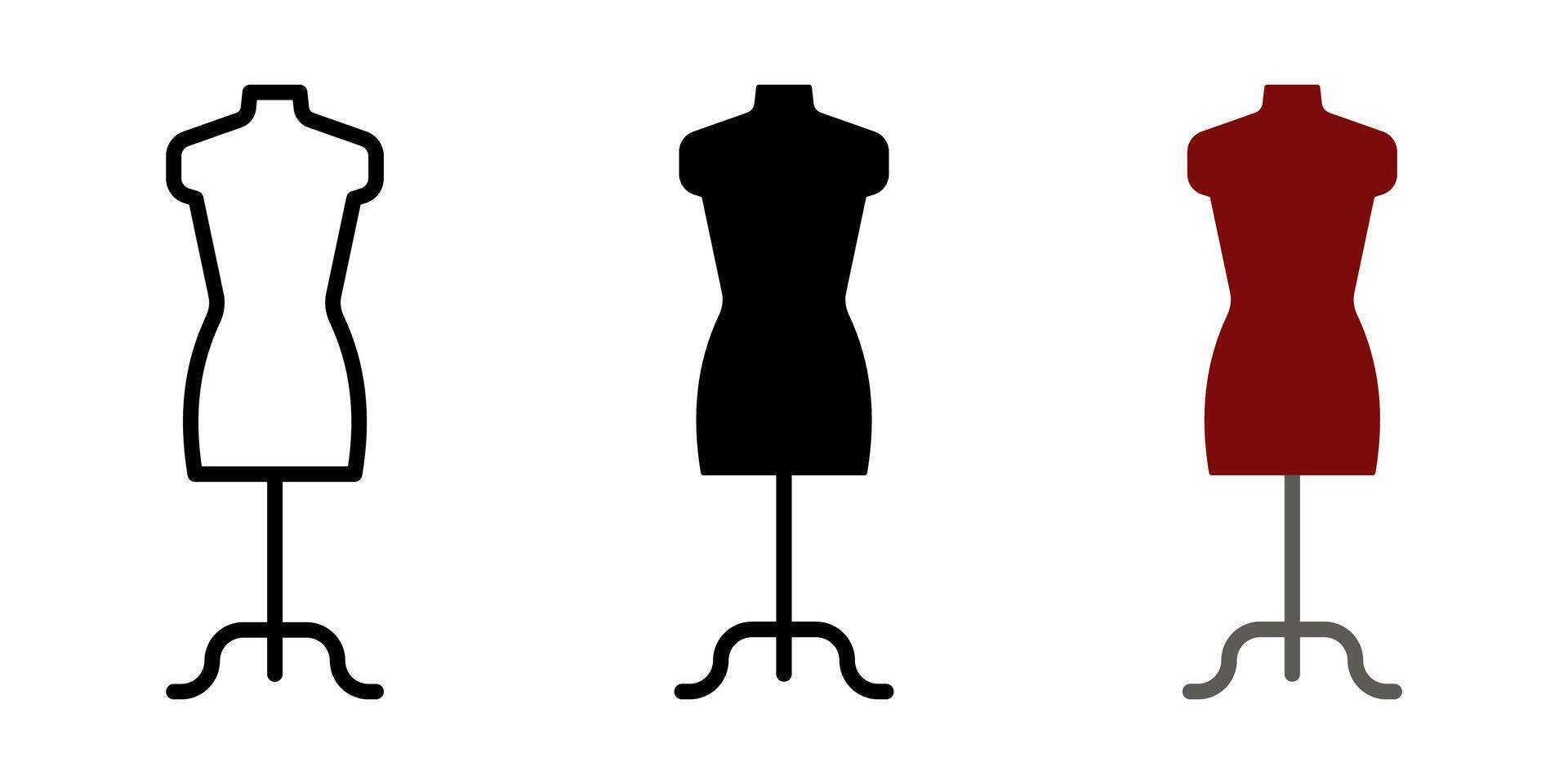 Mannequin icons set. for mobile concept and web design on white background vector