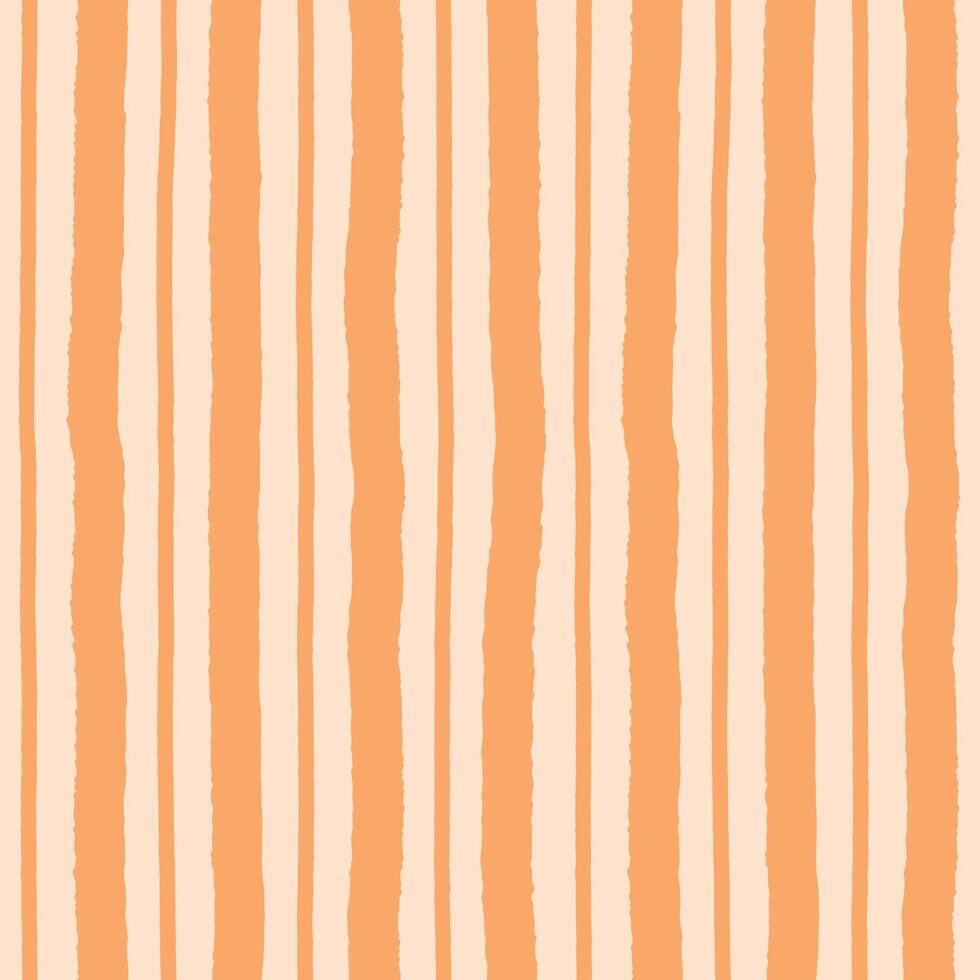 Textured Striped Seamless Pattern. Simple Orange Wavy Stripes Hand Drawn Background, Perfect for Wrapping Paper, Fabric Design, Scrapbooking, Wallpapers, and Minimalist Projects vector