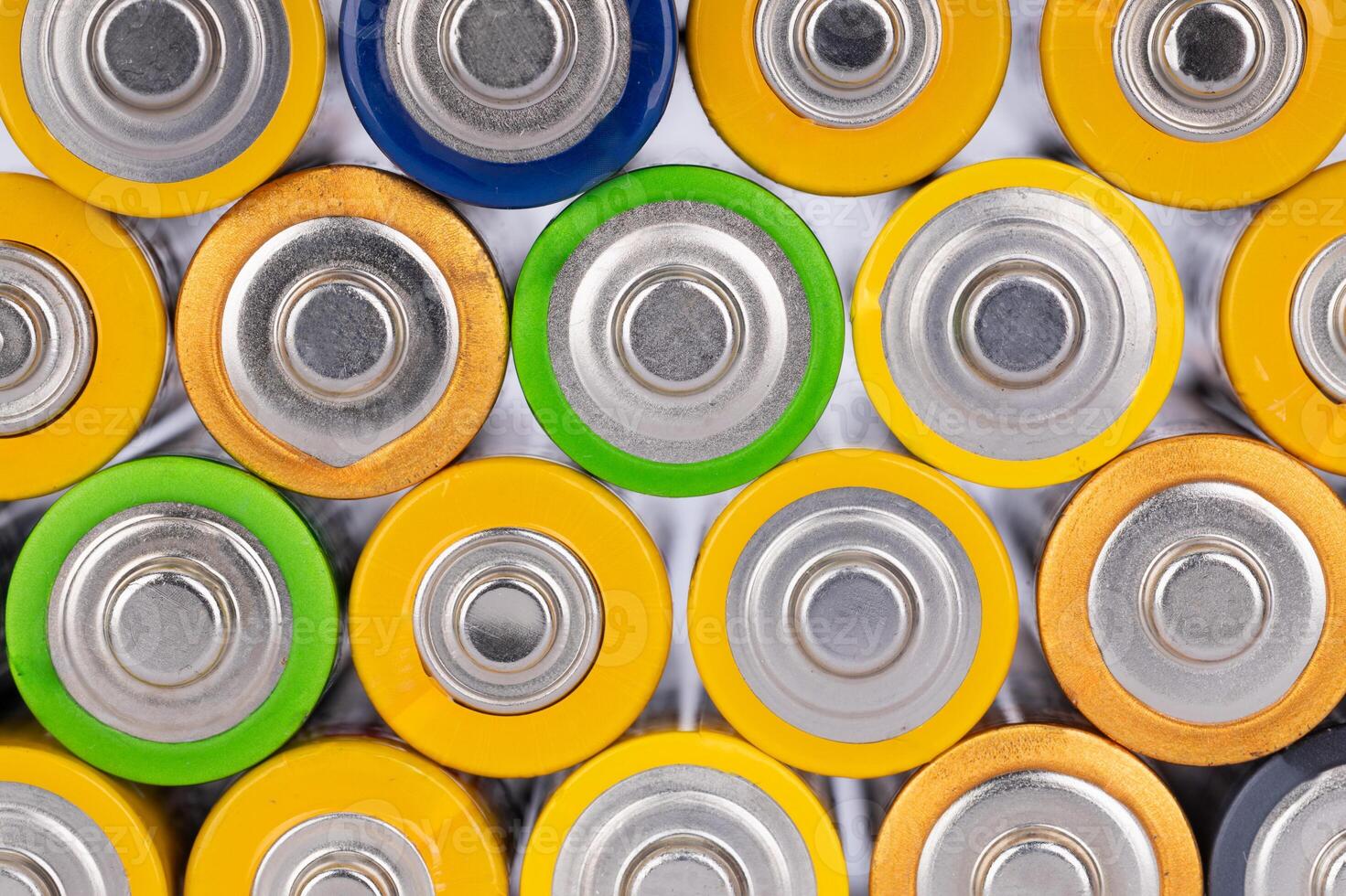 Top View of Colorful Battery Stack photo