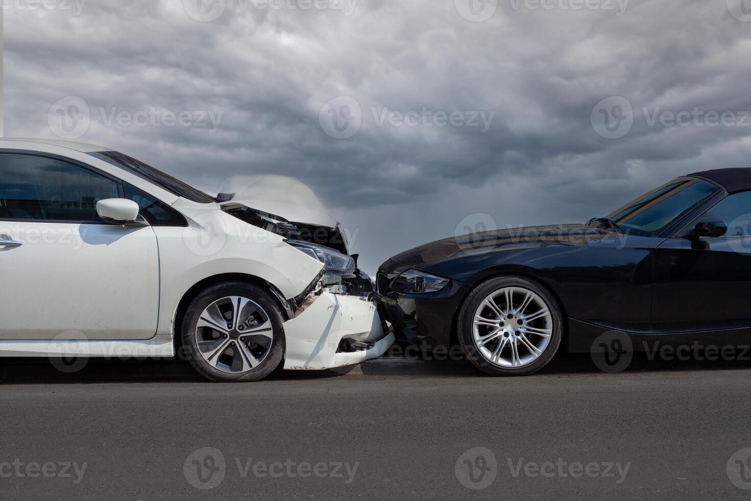 Car Collision on a Cloudy Day photo