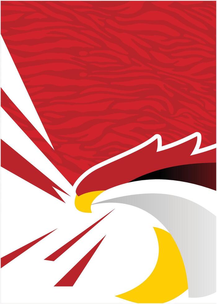 Red and White Eagle-Inspired Sports Jersey Pattern vector