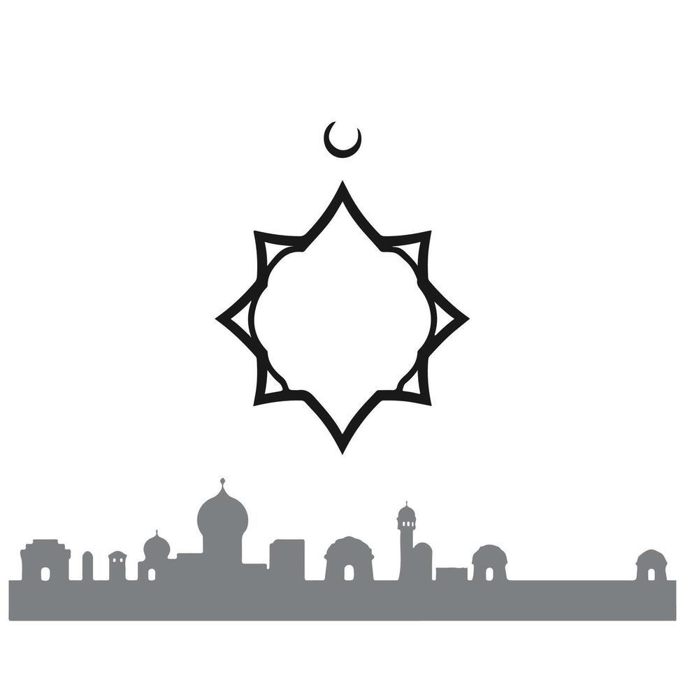 Islamic city skyline illustration for Ramadan vector