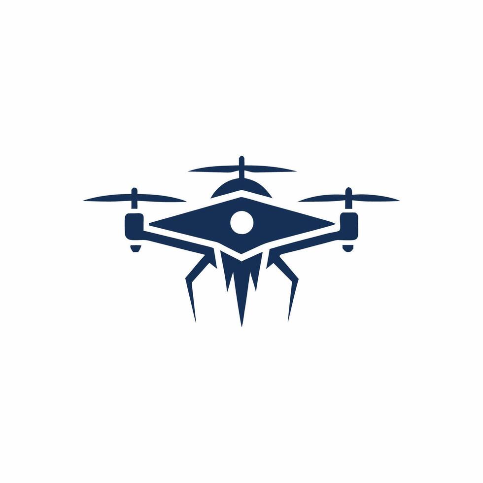 Drone silhouette with three blade vector